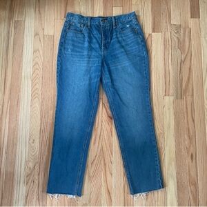 J Crew Jeans Womens 30 Blue High Rise Straight Button Fly Medium Wash Denim